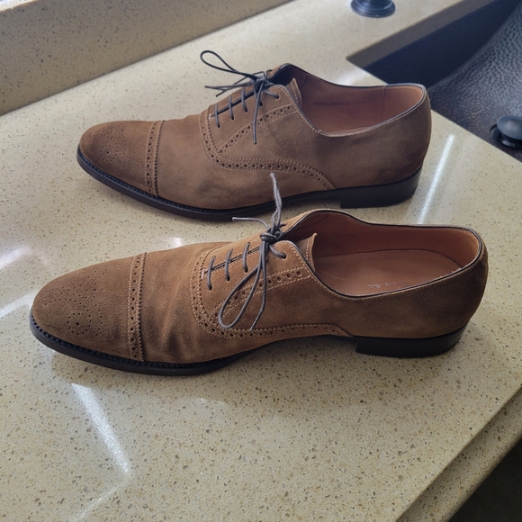 Ralph Lauren Purple Label Denver Suede Cap Toe Shoe - Picture 3 of 7